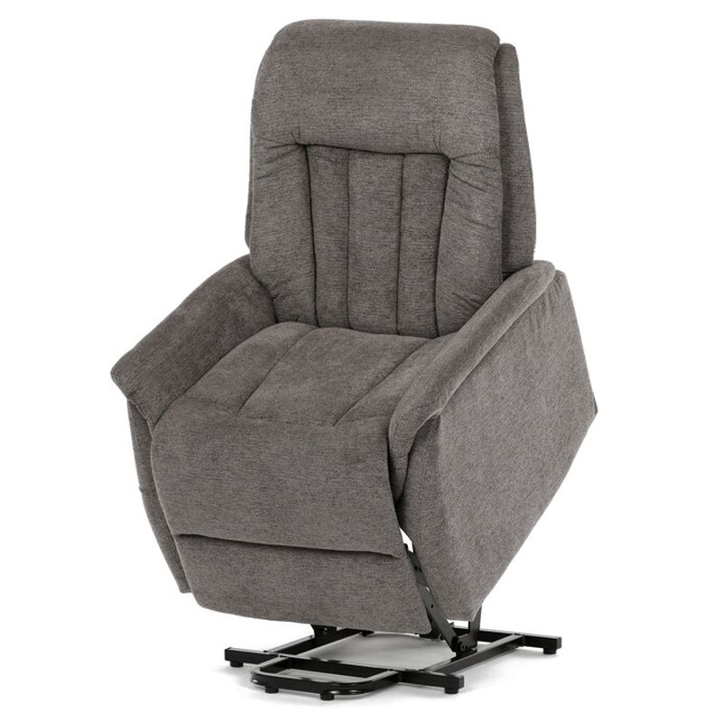 Výklopné, elektrické, polohovacie kreslo, sivá látka