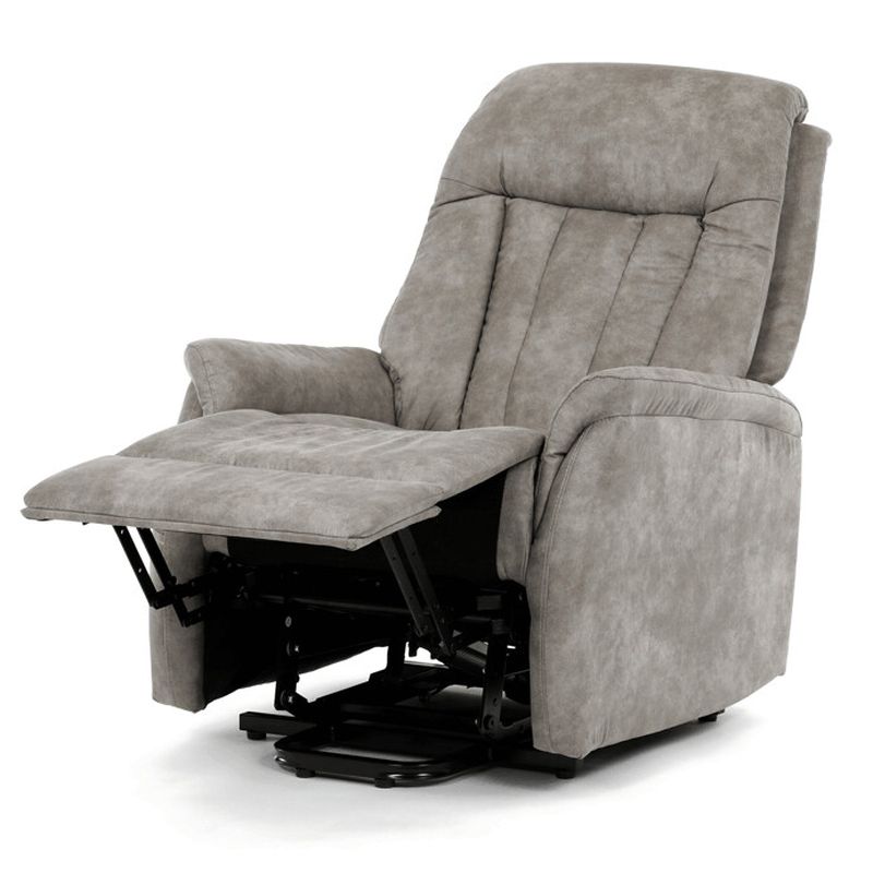 Výklopné, elektrické, polohovacie kreslo, sivá vintage látka