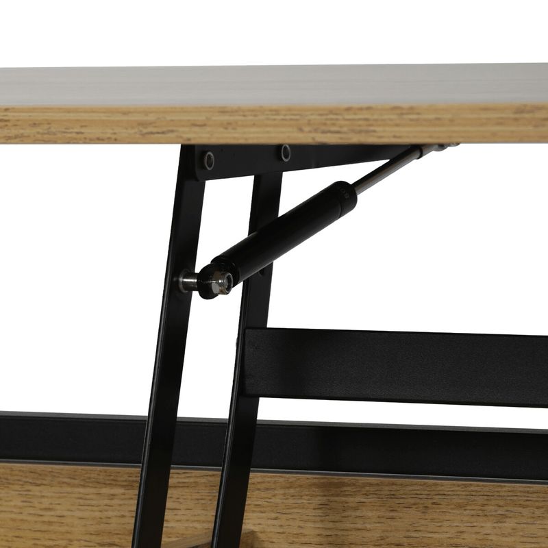 Konferenčný stolík, 100x50cm, MDF dub, nohy čierny kov