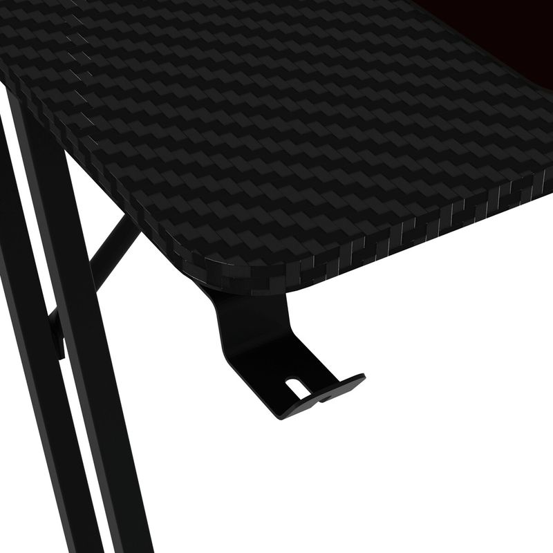 Moderný herný stôl 120x60, čierny carbon s kovovou podnožou