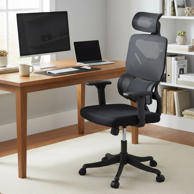 Ergonomické kancelárske kreslo v čiernej sieťovine