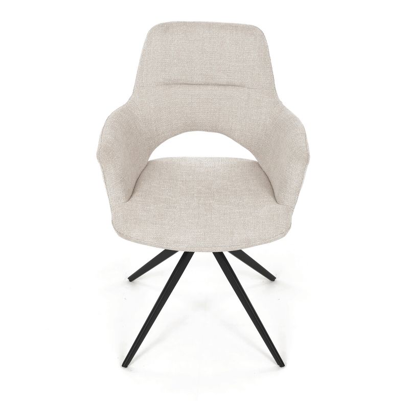 Jedálenský set so 4 stoličkami, 160x90cm, krémová látka, masív dub