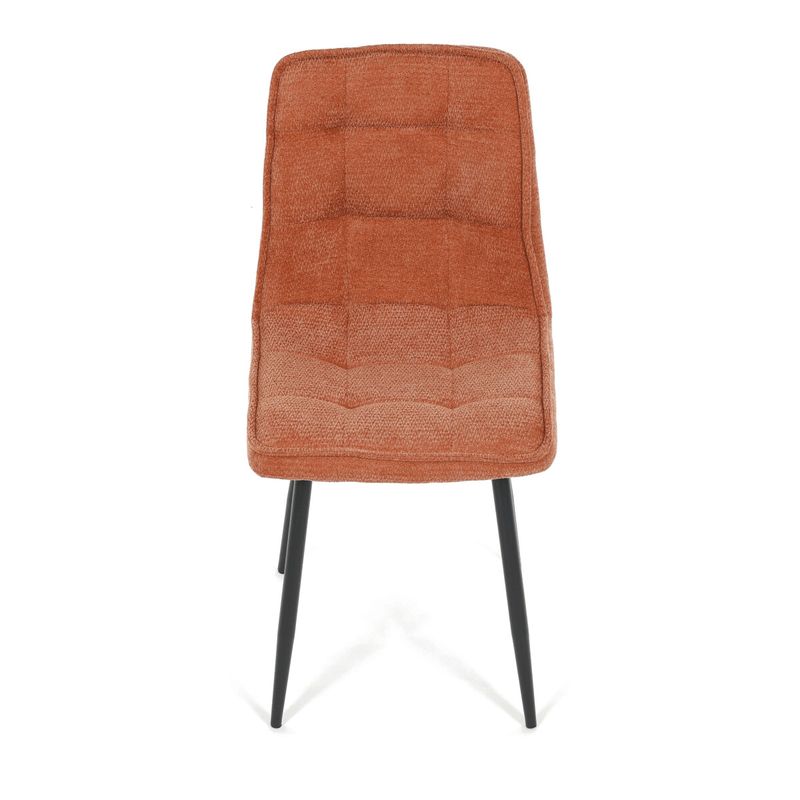 Jedálenský set so 4 stoličkami, 110x70cm, oranžová látka, MDF divoký dub