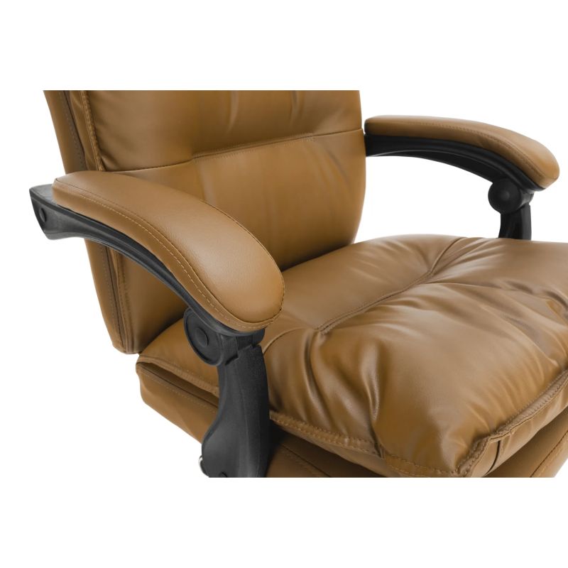 Kancelárske kreslo s podnožou v hnedom šate