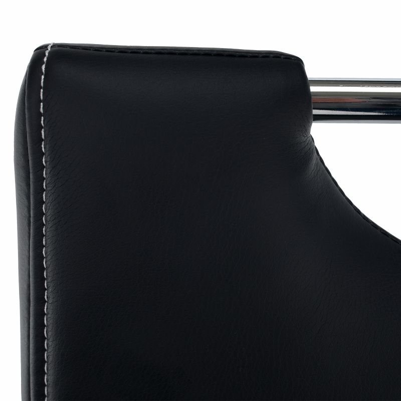 Moderná jedálenská stolička čierna, svetlé šitie