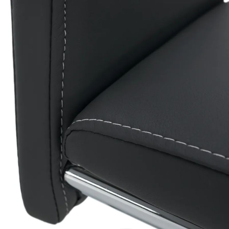 Moderná jedálenská stolička tmavosivá, svetlé šitie