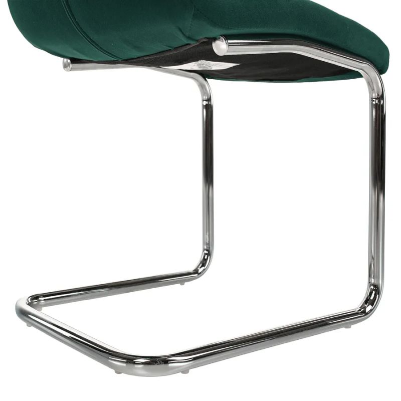 Štýlová a moderná jedálenská stolička v smaragdovej látke