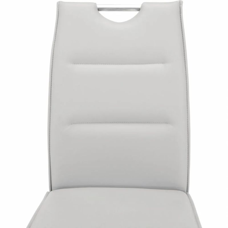 Štýlová jedálenská stolička v svetlosivej ekokoži