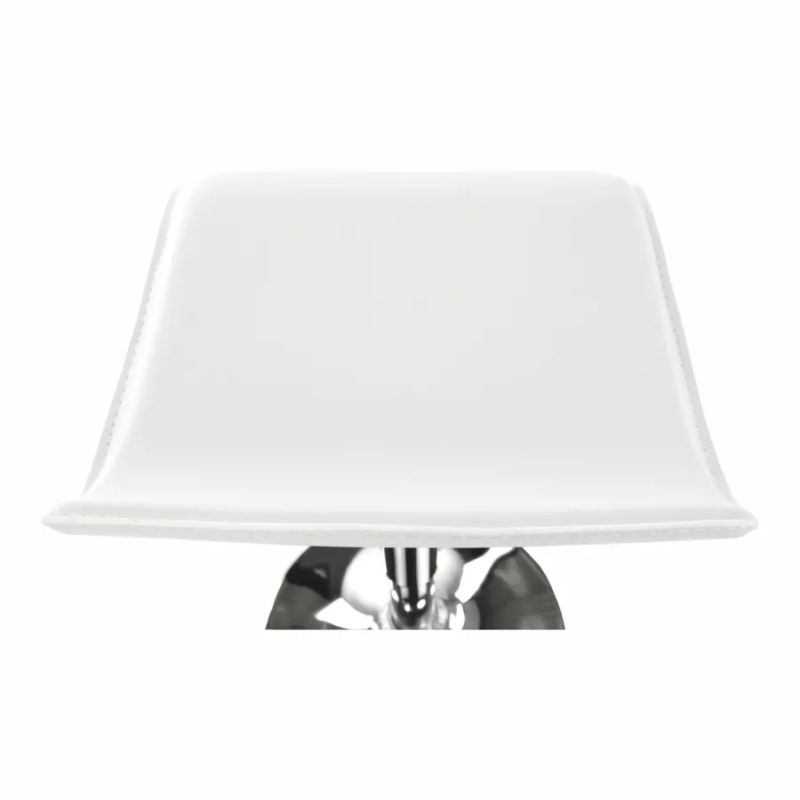 Jednoduchá barová stolička, ekokoža biela