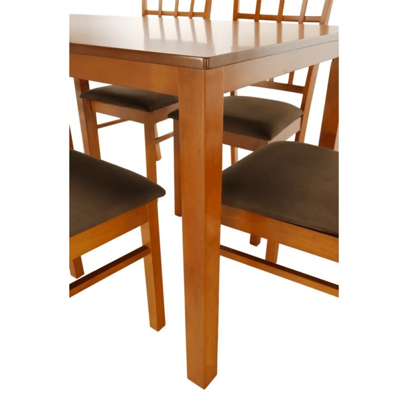 Noblesný jedálenský komplet 1+6 v odtieni čerešňa