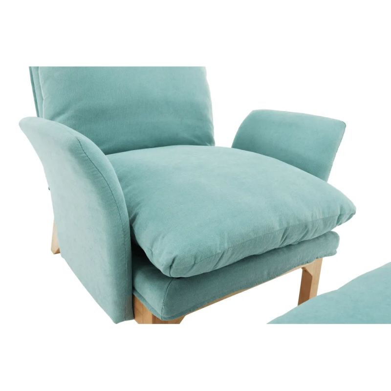 Kreslo s podnožou v mentolovej látke