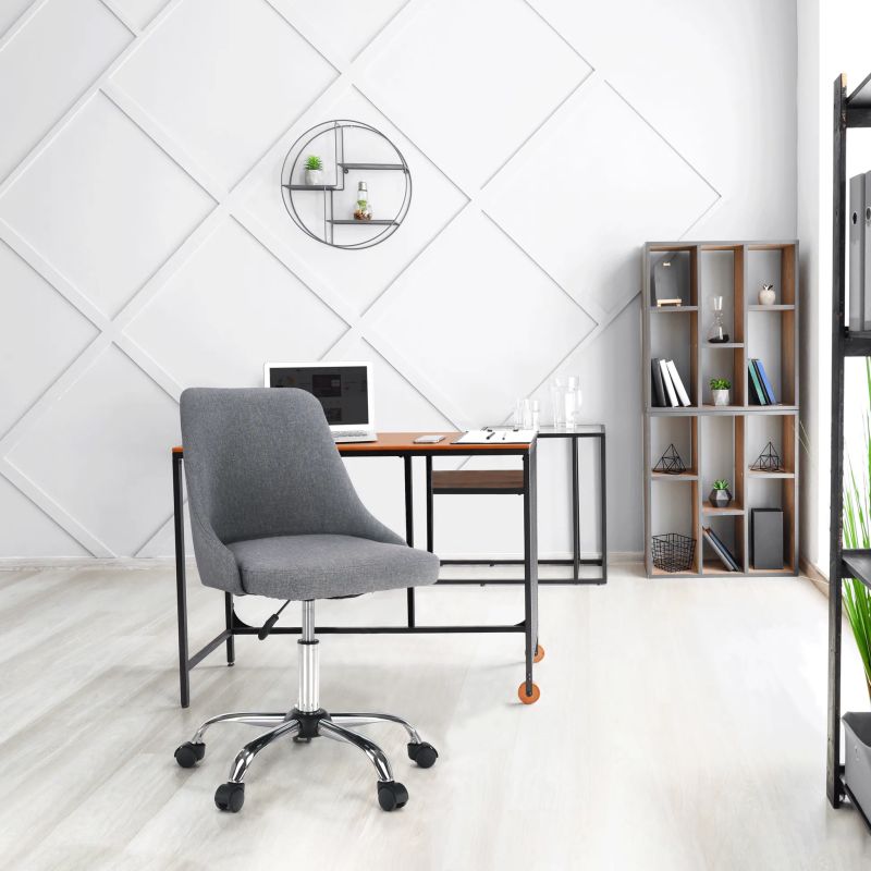 Elegantná kancelárska stolička bez podrúčok sivá