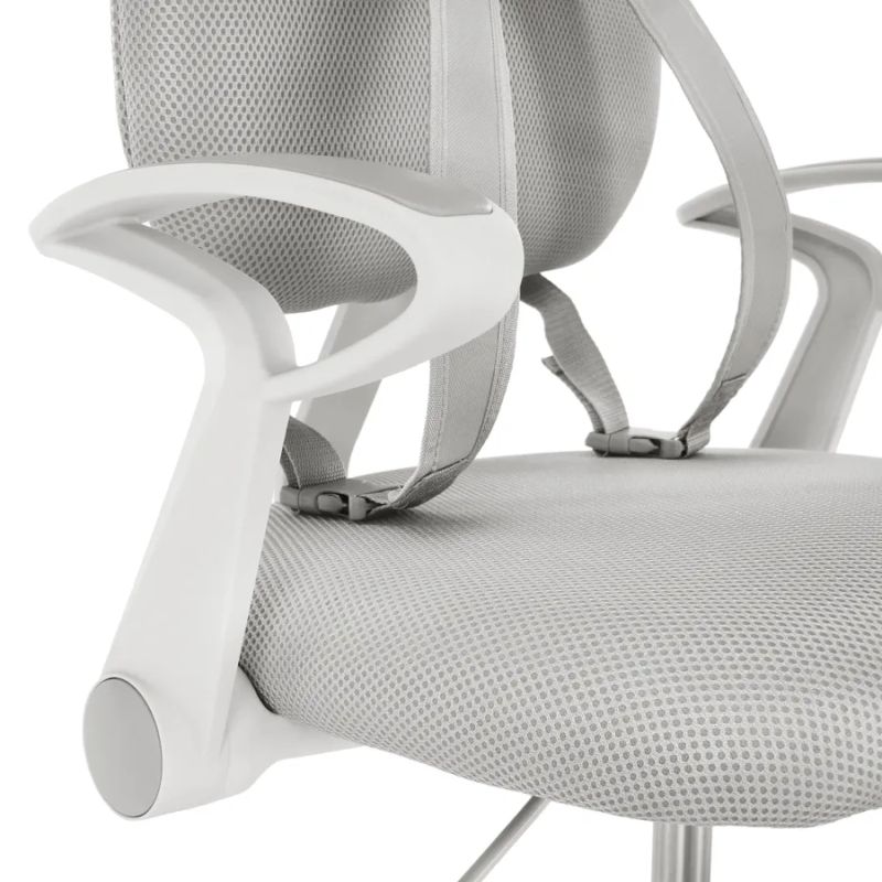 Ergonomická rastúca stolička s podnožou a trakmi, sivá