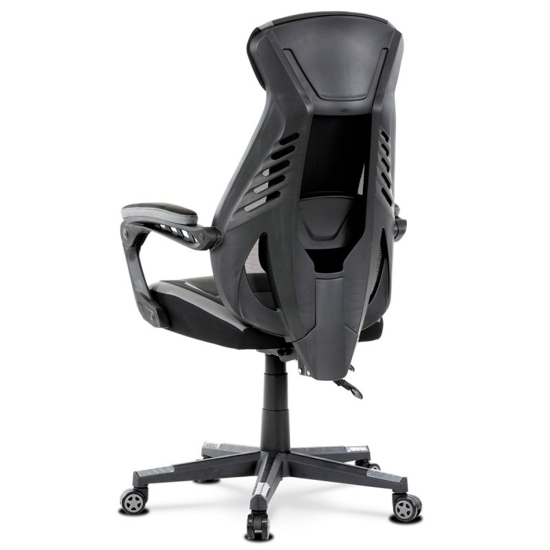 Luxusné herné a kancelárske kreslo čierne so sivými doplnkami