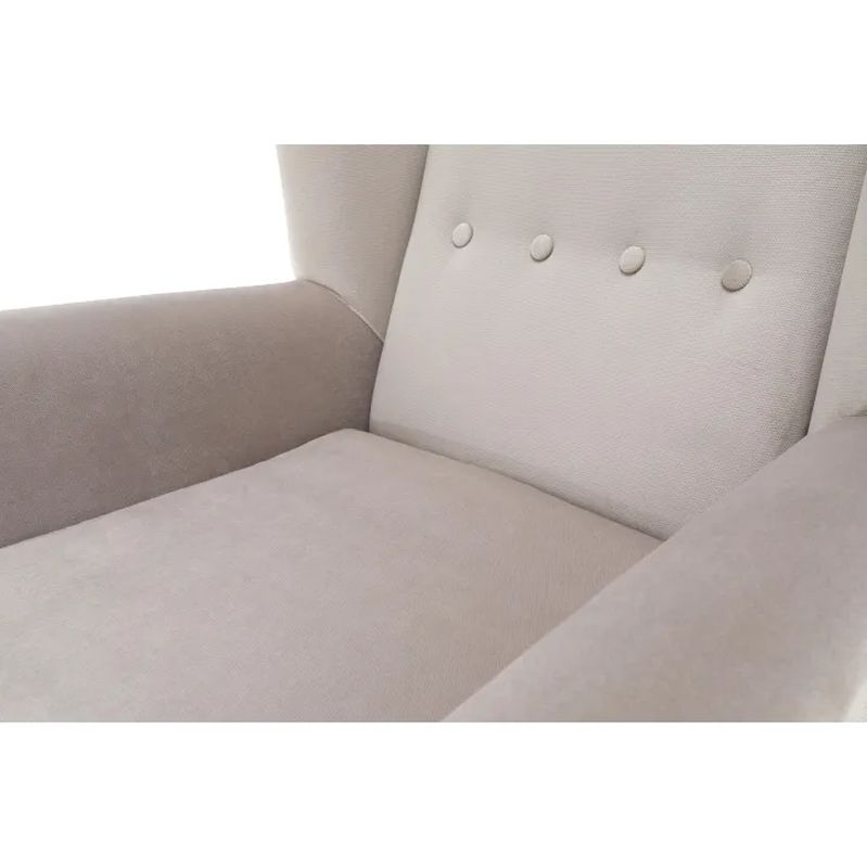 Kreslo-ušiak s vysokým operadlom, krémové