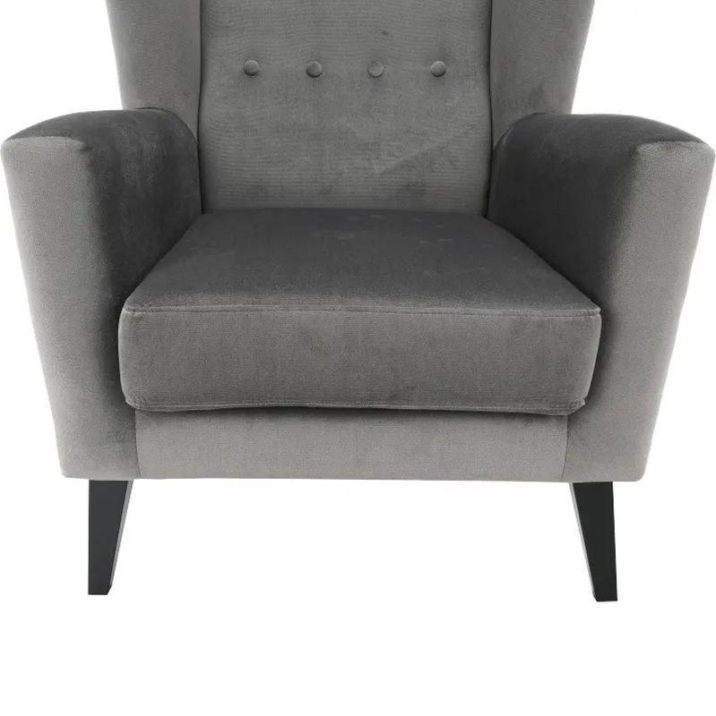 Kreslo-ušiak s vysokým operadlom, svetlosivé