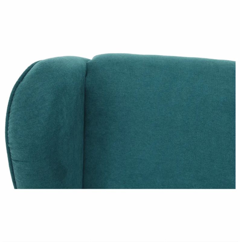 Pohodlné kreslo ušiak v tyrkysovej látke