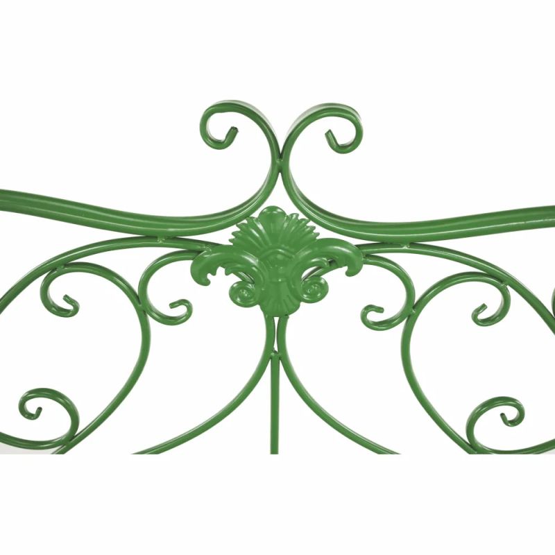 Záhradná kovová lavička zelená