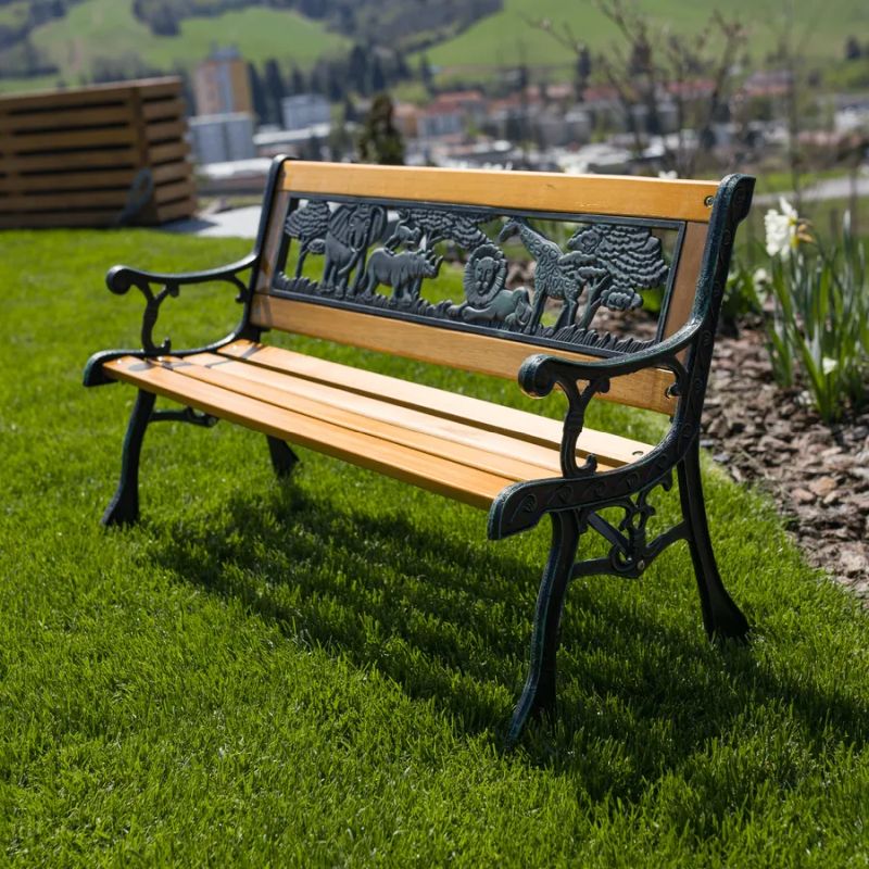 Detská lavička čierna/prírodná