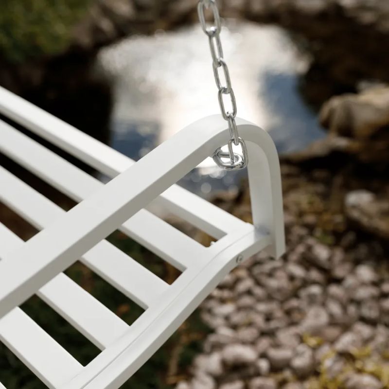 Záhradná závesná hojdačka biela