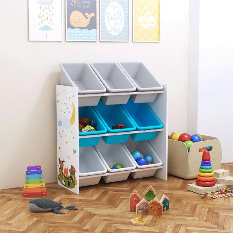 Organizér/regál na hračky, viacfarebná/vzor, TYP 3