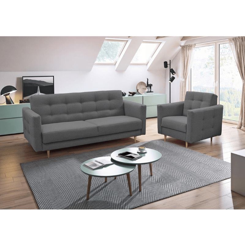 Celočalúnené kreslo, tmavosivá látka