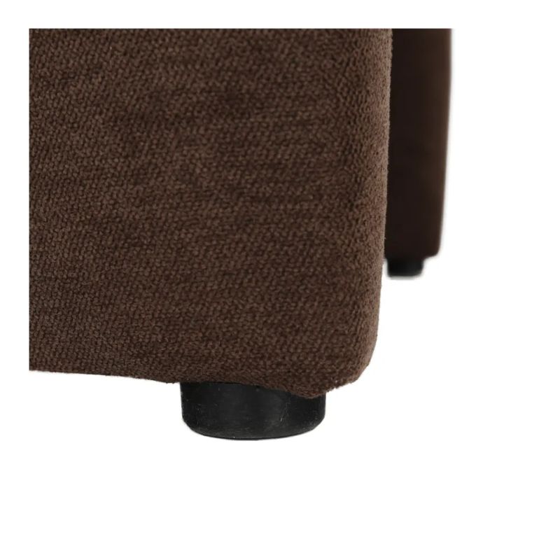 Klubové kreslo s taburetom hnedá látka