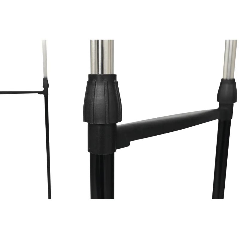 Moderný pojazdný vešiak, kov+čierny plast