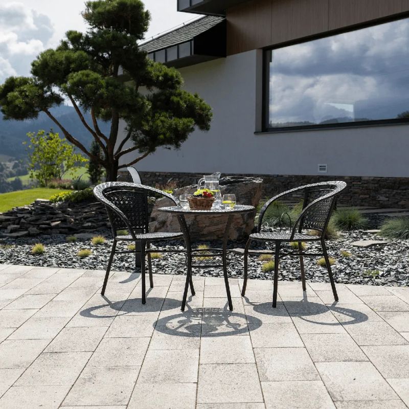 Záhradný ratanový set, 1+2, hnedá