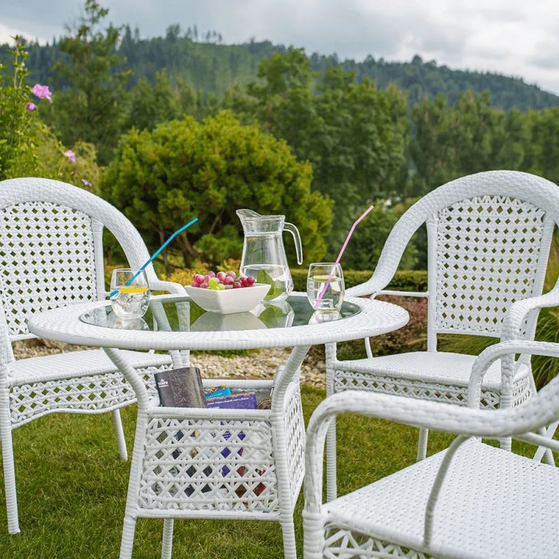 Záhradný set, 1+4, v bielom prevedení