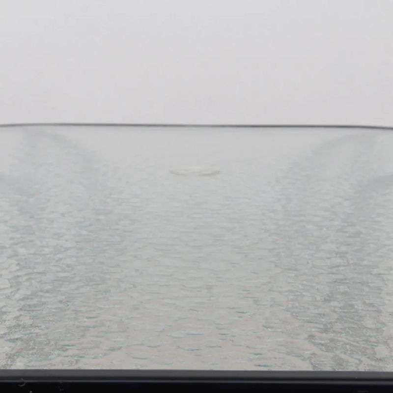 Záhradný stôl, tvrdené sklo/oceľ