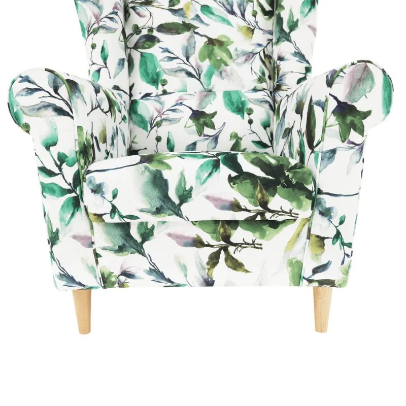 Dizajnový ušiak, látka vzor lístie