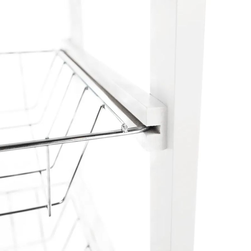 Praktický drevený servírovací vozík biely