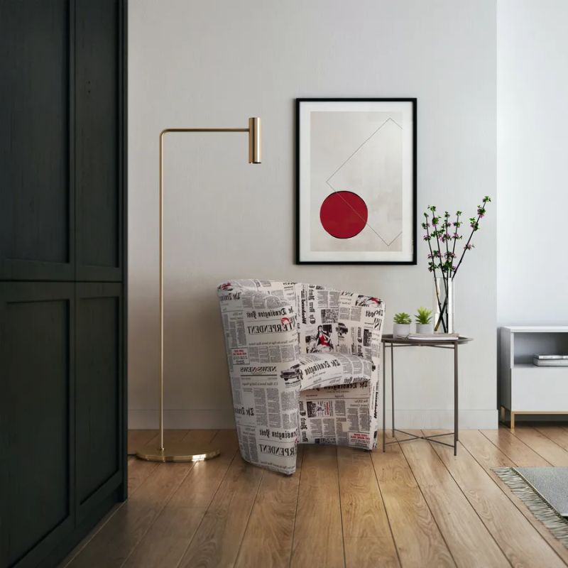 Elegantné kreslo, D-8 látka vzor noviny