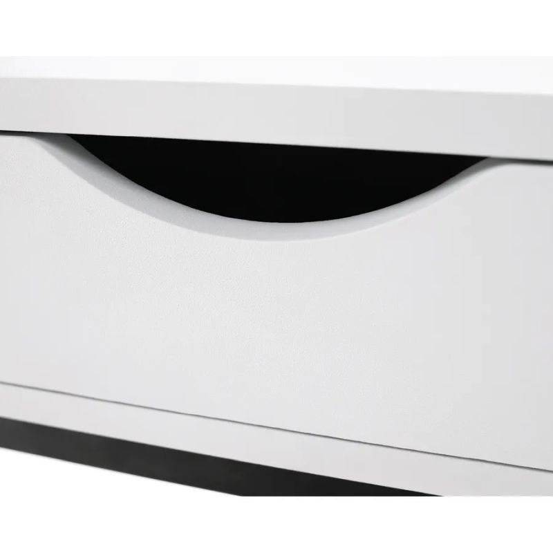 Moderný príručný/nočný stolík, biela/čierna