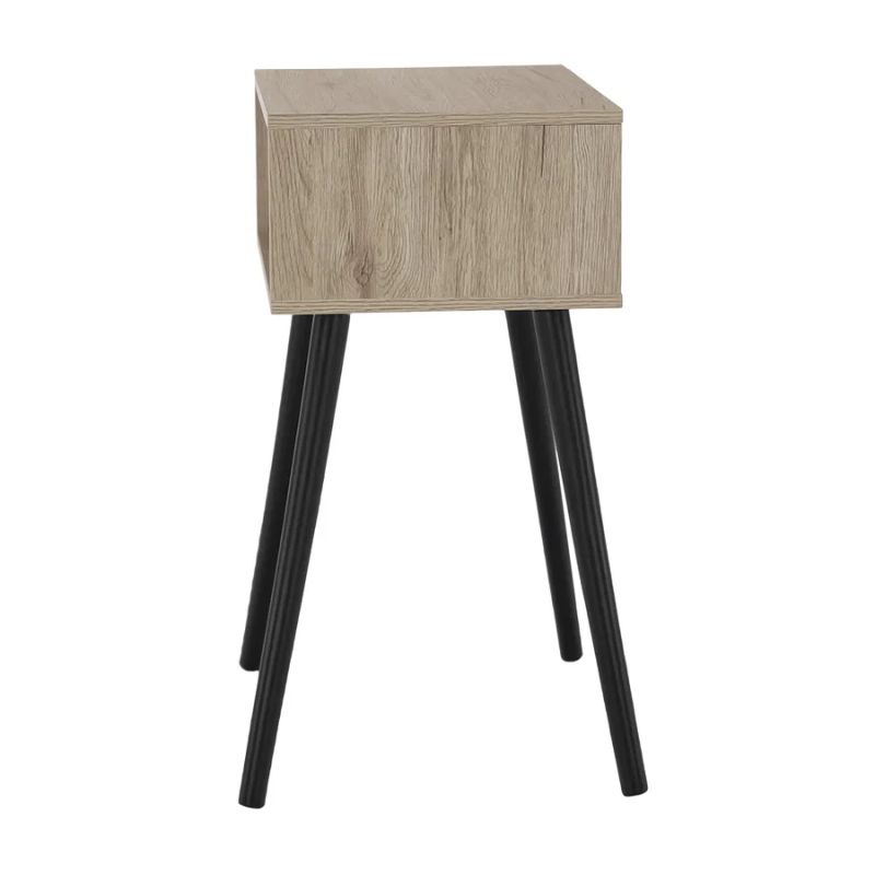 Jedinečný príručný/nočný stolík, dub/čierna