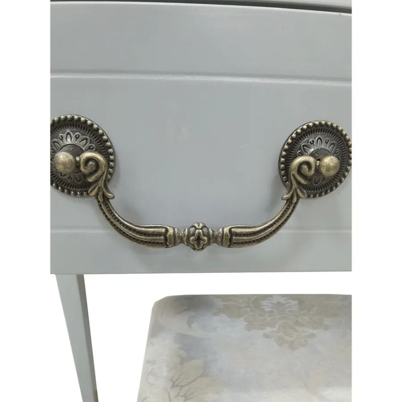 Toaletný stolík v barokovom štýle, sivá/strieborná