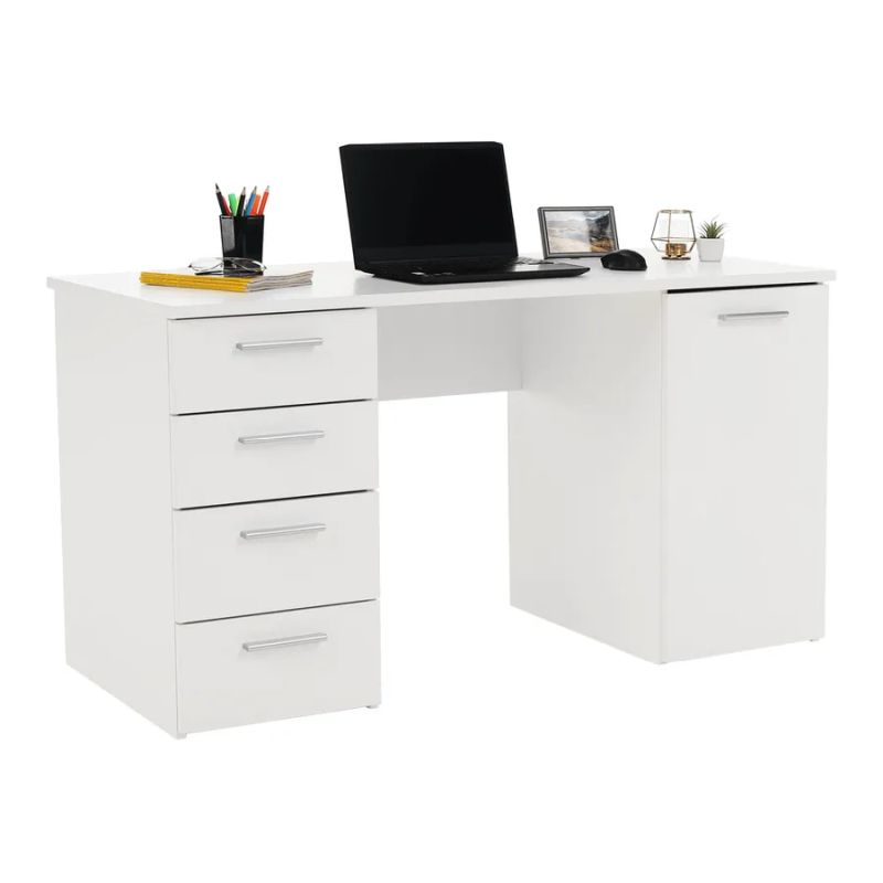 Praktický písací stôl vo farbe biela