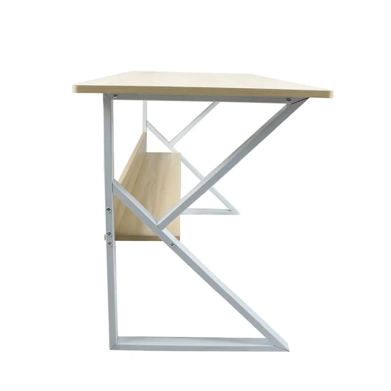 Písací stôl s policou, dub prírodný/biela, 140 cm