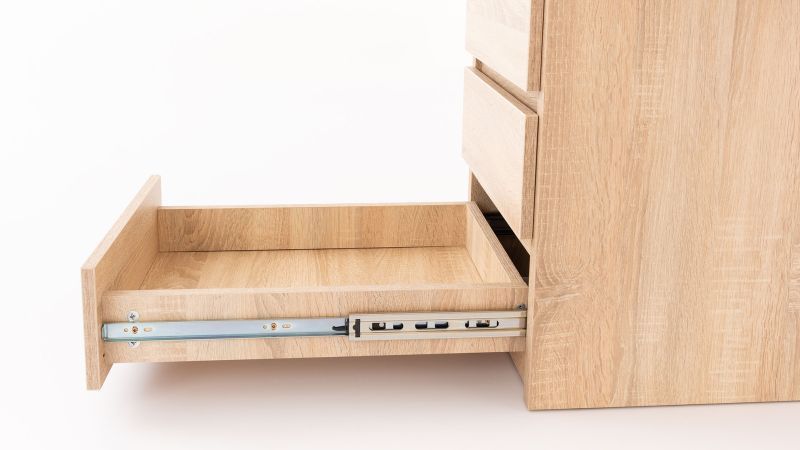 Jednoduchý PC stolík so zásuvkami, ľavý - viac farebných prevedení