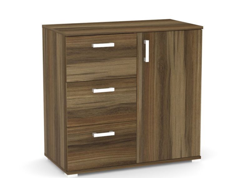 Praktická komoda 3-zásuvková s dvierkami - viac farebných prevedení