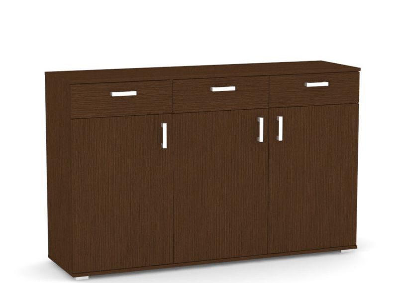 Praktická komoda 3-zásuvková s tromi dvierkami - viac farebných prevedení