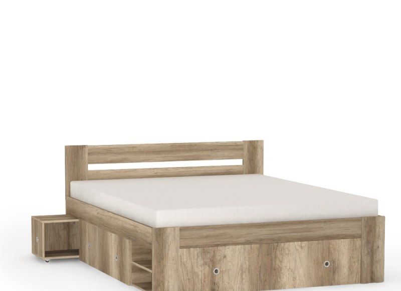 Dvojlôžko s úložným priestorom a vstavanými nočnými stolíkmi 160 - viac farebných prevedení