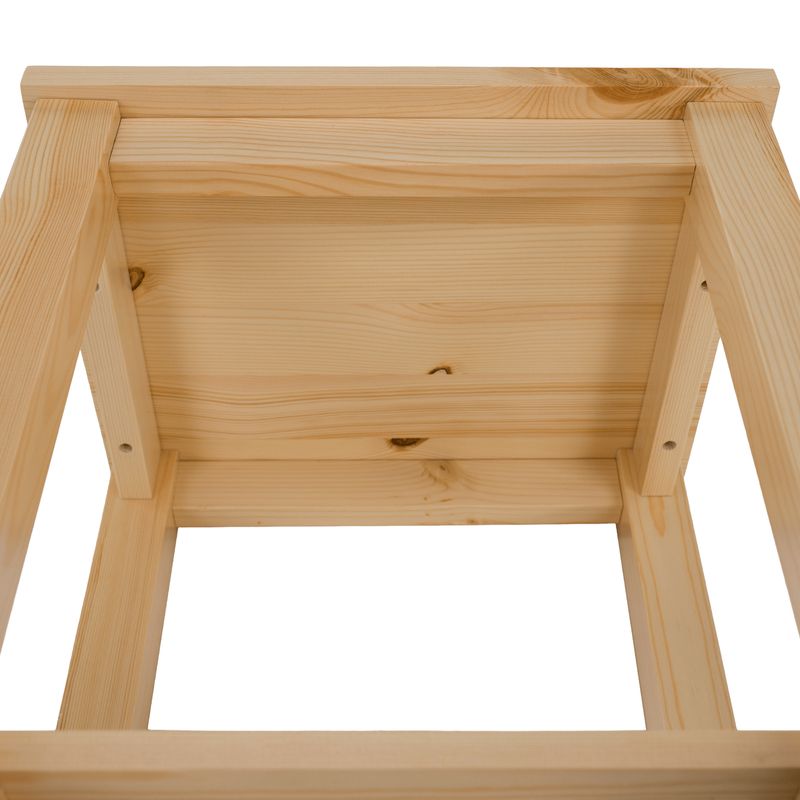 Jednoduchý nočný stolík z masívneho borovicového dreva, prírodná