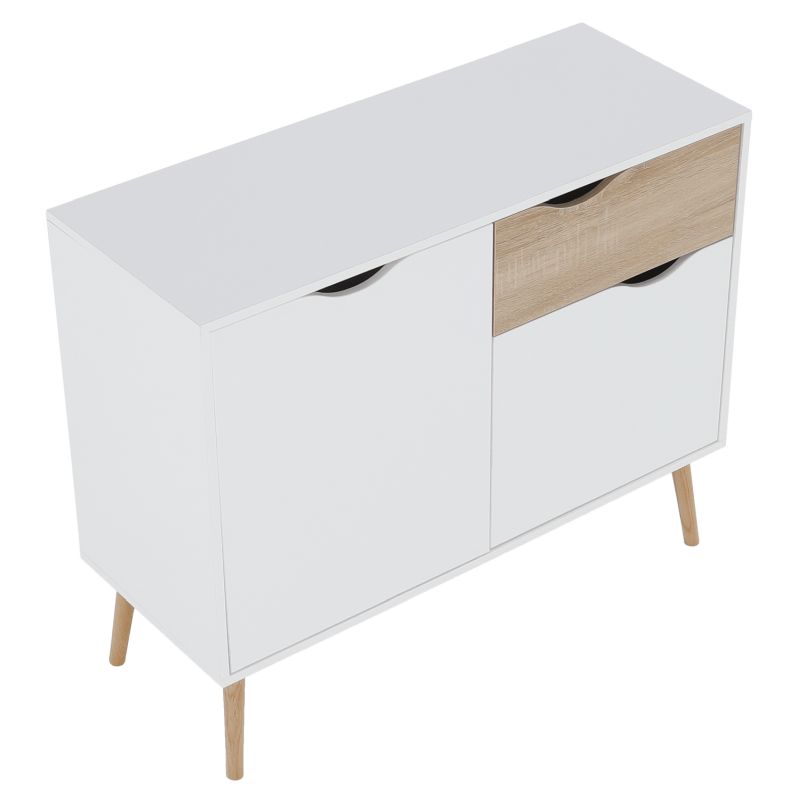 Moderná komoda 2 dverová, dub sonoma-biela