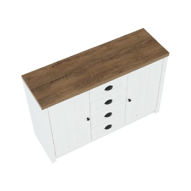 Komoda 2-dverová so 4 zásuvkami, sosna Andersen-dub lefkas