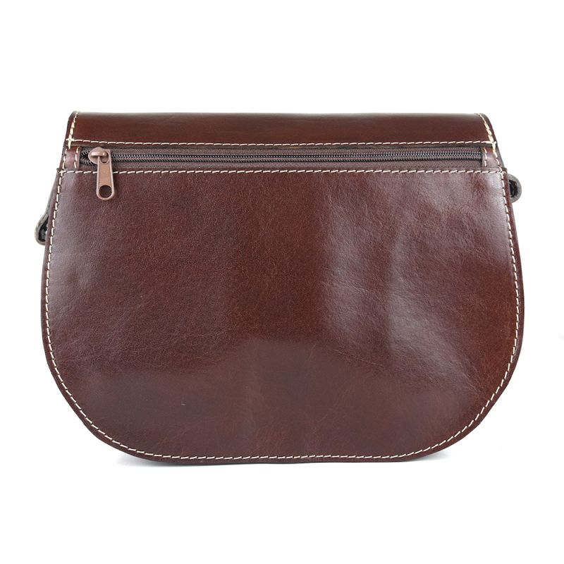 Luxusná rustikálna kožená kabelka, hnedá farba