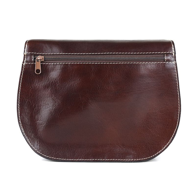 Luxusná kožená lovecká kabelka, skrytý magnet, hnedá farba