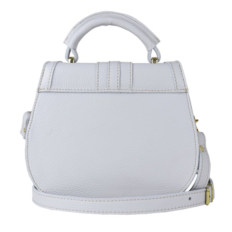 Módna kožená kabelka vo svetlo šedej farbe