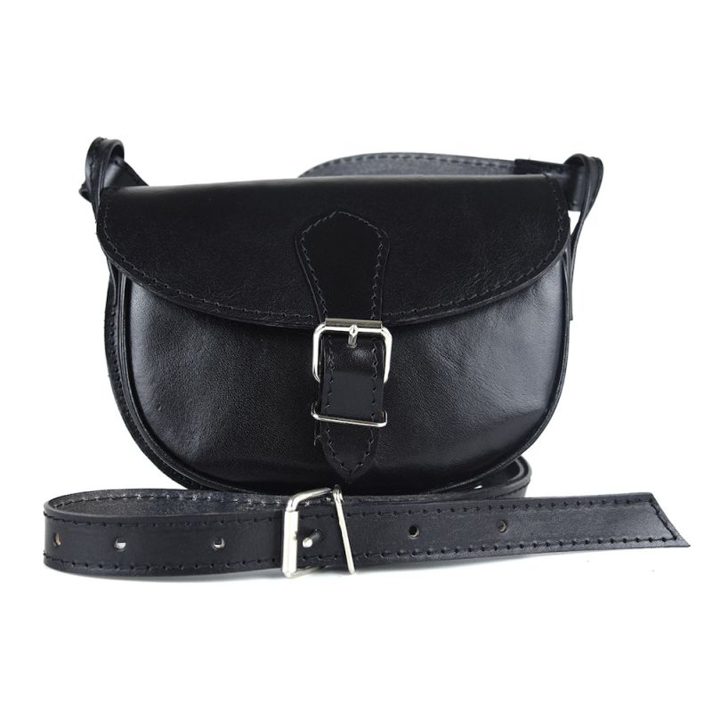 Módna MINI kožená kabelka v čiernej farbe